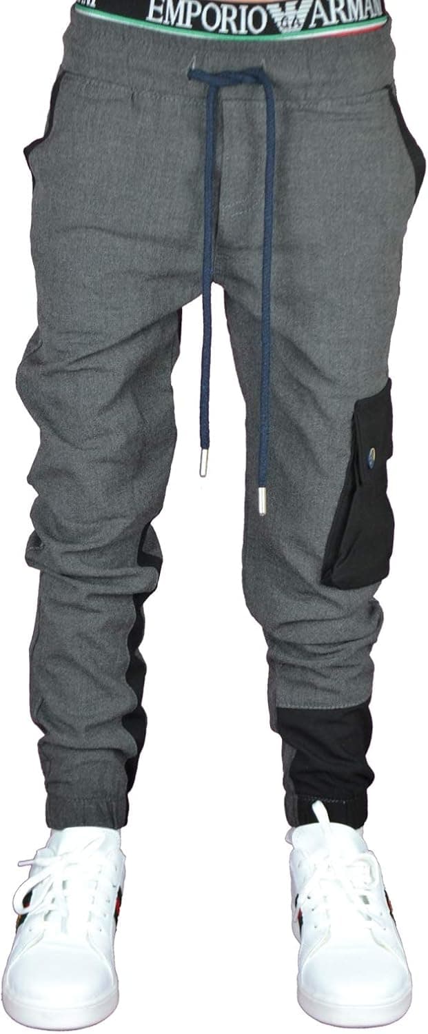 DombayDenim | Boy's Sweatpants Cotton | Jogging Pant | Cargo Jogging | Cargo Pockets | Age 8-15 Years | 2092