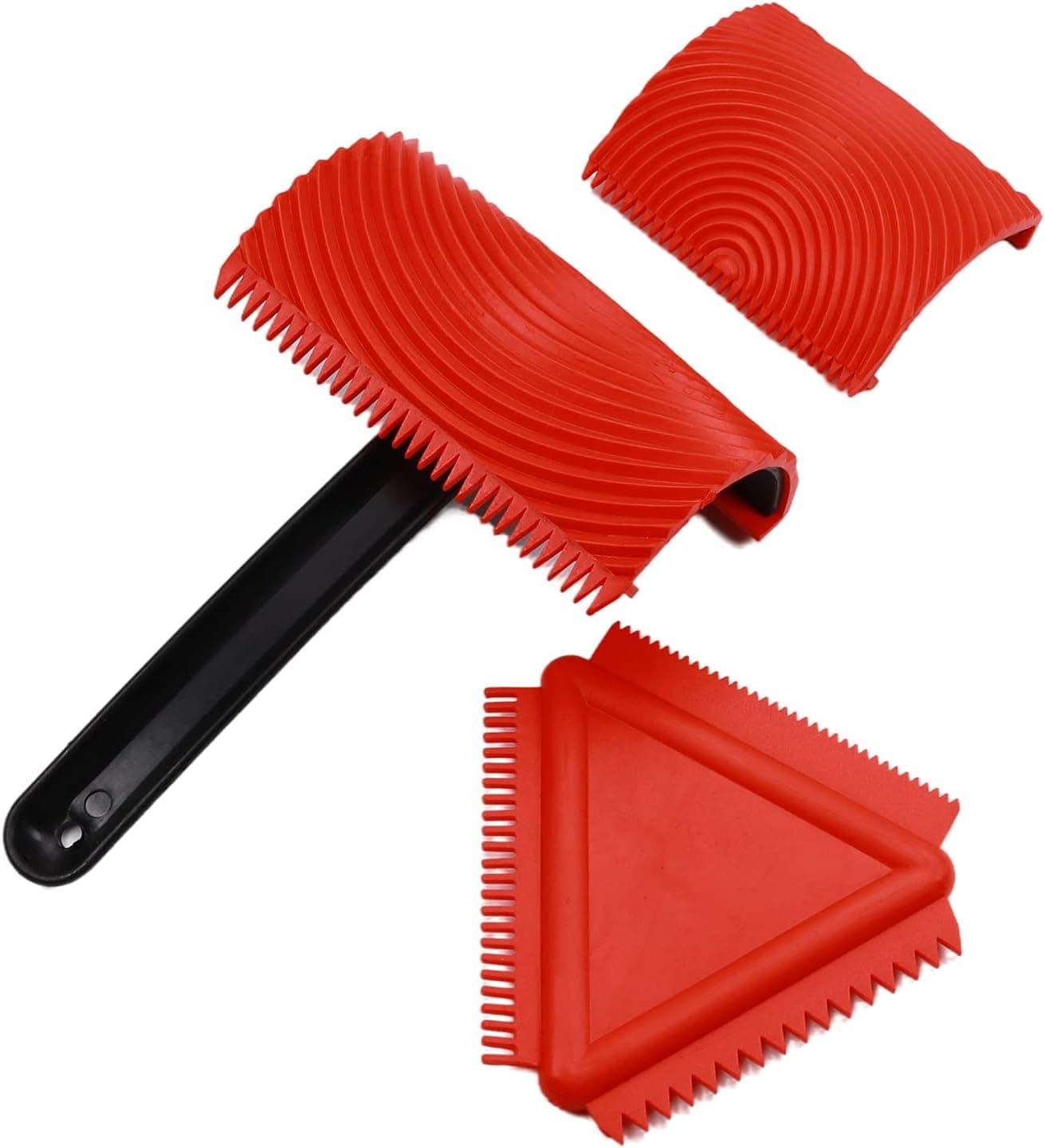 Utoolmart Wood Graining Painting Tool, Art Paint Rubber Wood Graining DIY Tool, for Wall Painting Decoration DIY, MS1814 Set, Red, 1 Pcs