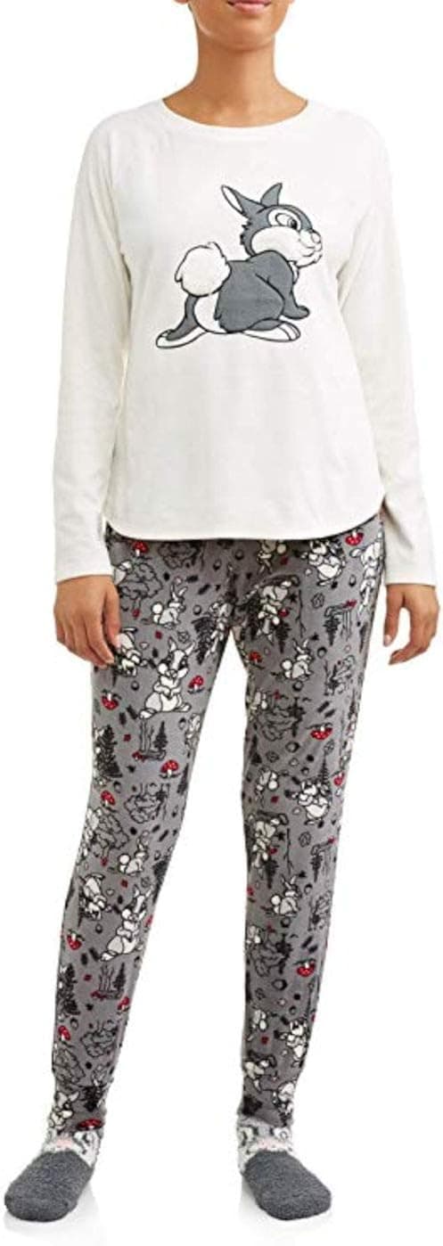 Women's Disney Thumper Plush Velour 3-Piece Sleepwear Pajama Set