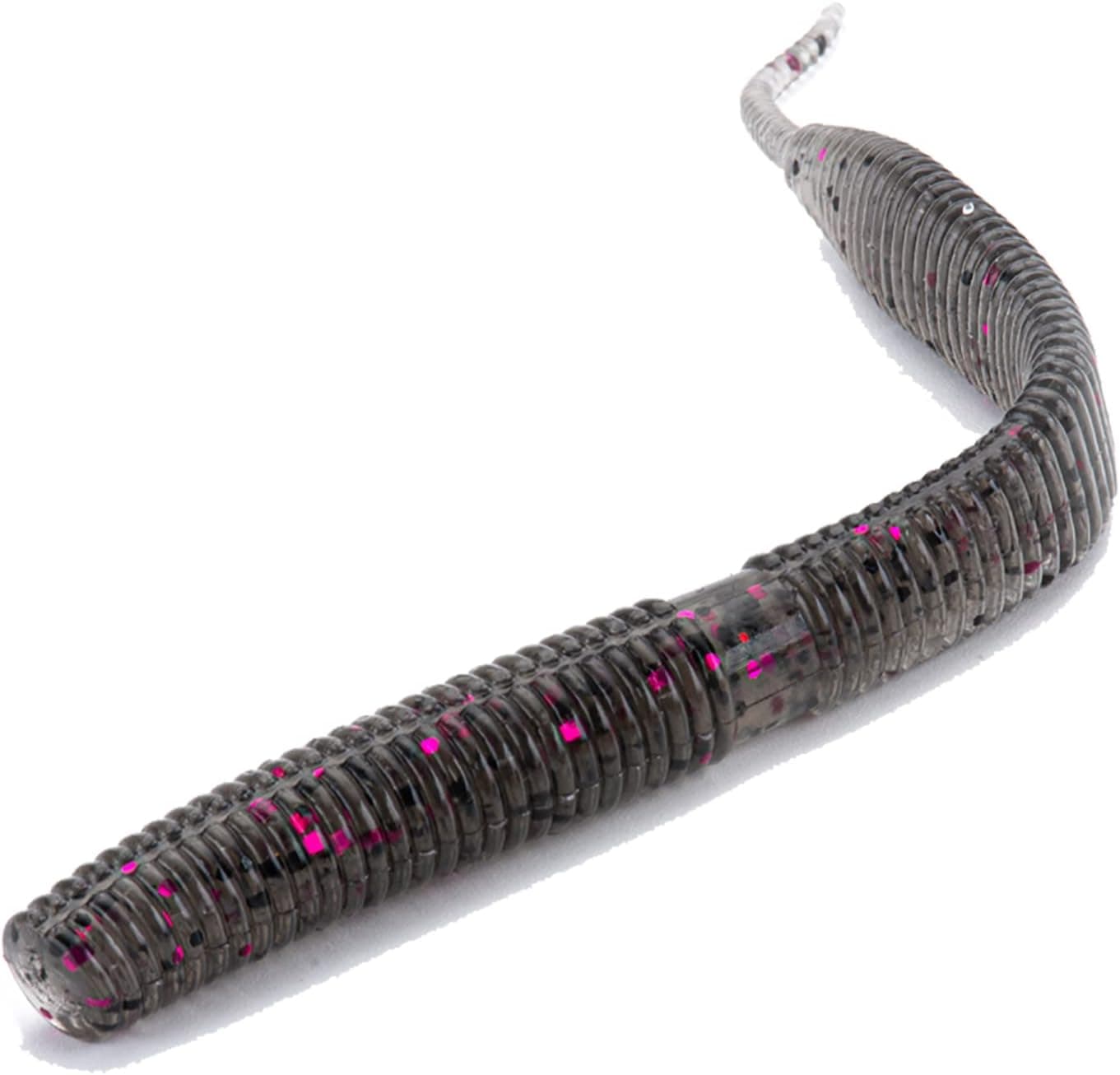 【Outlet】 Tolure Soft Worm Lures with Slender Tail Soft Plastic Fishing Worms, for Bass, Trout, Catfish, Crappie, Salmon, Muskie, Lifelike Real Worm for Freshwater Fishing 8pcs/Pack (Black with Clear)