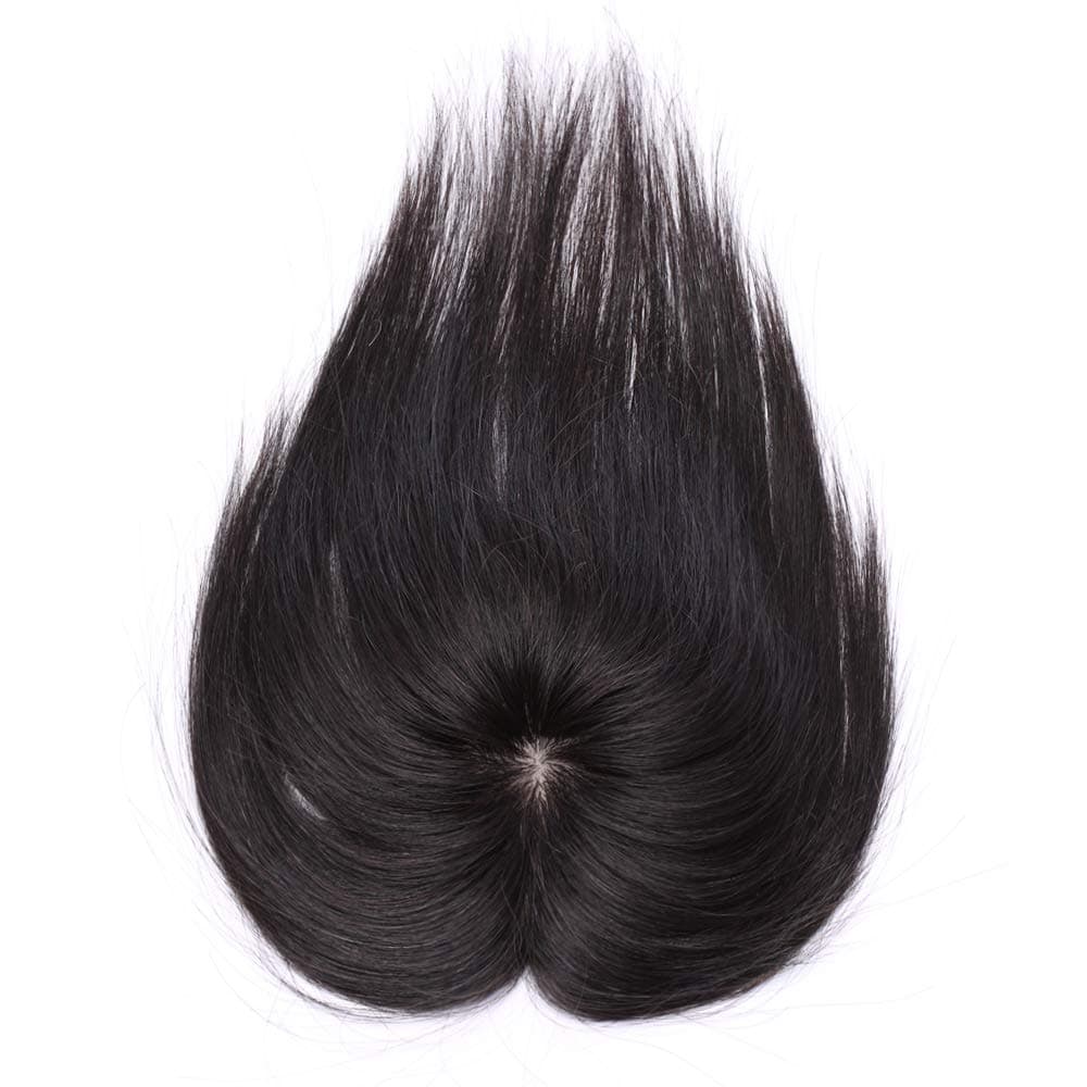 10inch #1B clip in top hairpiece OFF BLACK