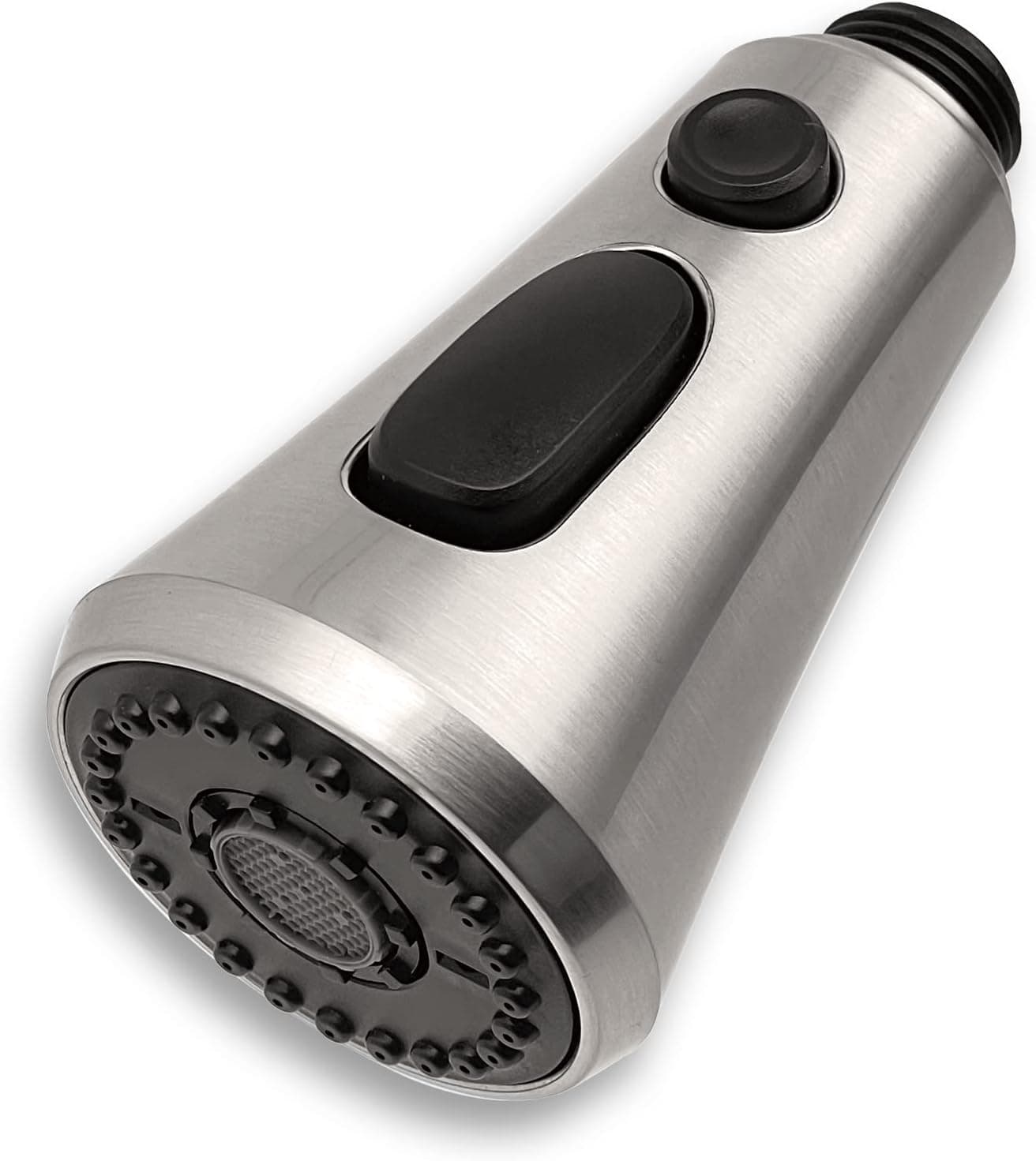 Brushed Nickel G1/2 Kitchen Faucet Head Replacement, Connector Size G1/2, Not Universal, Dual Aqua-blade