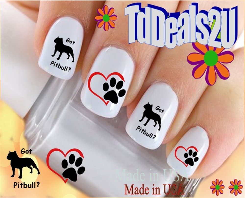 Dog Breed - Pitbull #4 Got Pitbull? Nail Decals - WaterSlide Nail Art Decals - Highest Quality! Made in USA