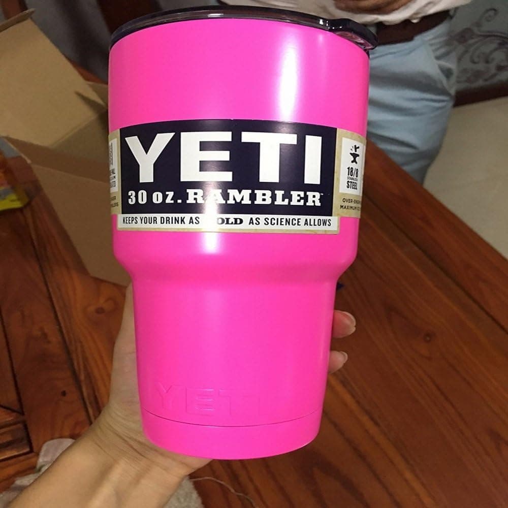 Yeti Rambler 30 Oz, Stainless Steel, Powder-coated, Custom Colors (Hot Pink)
