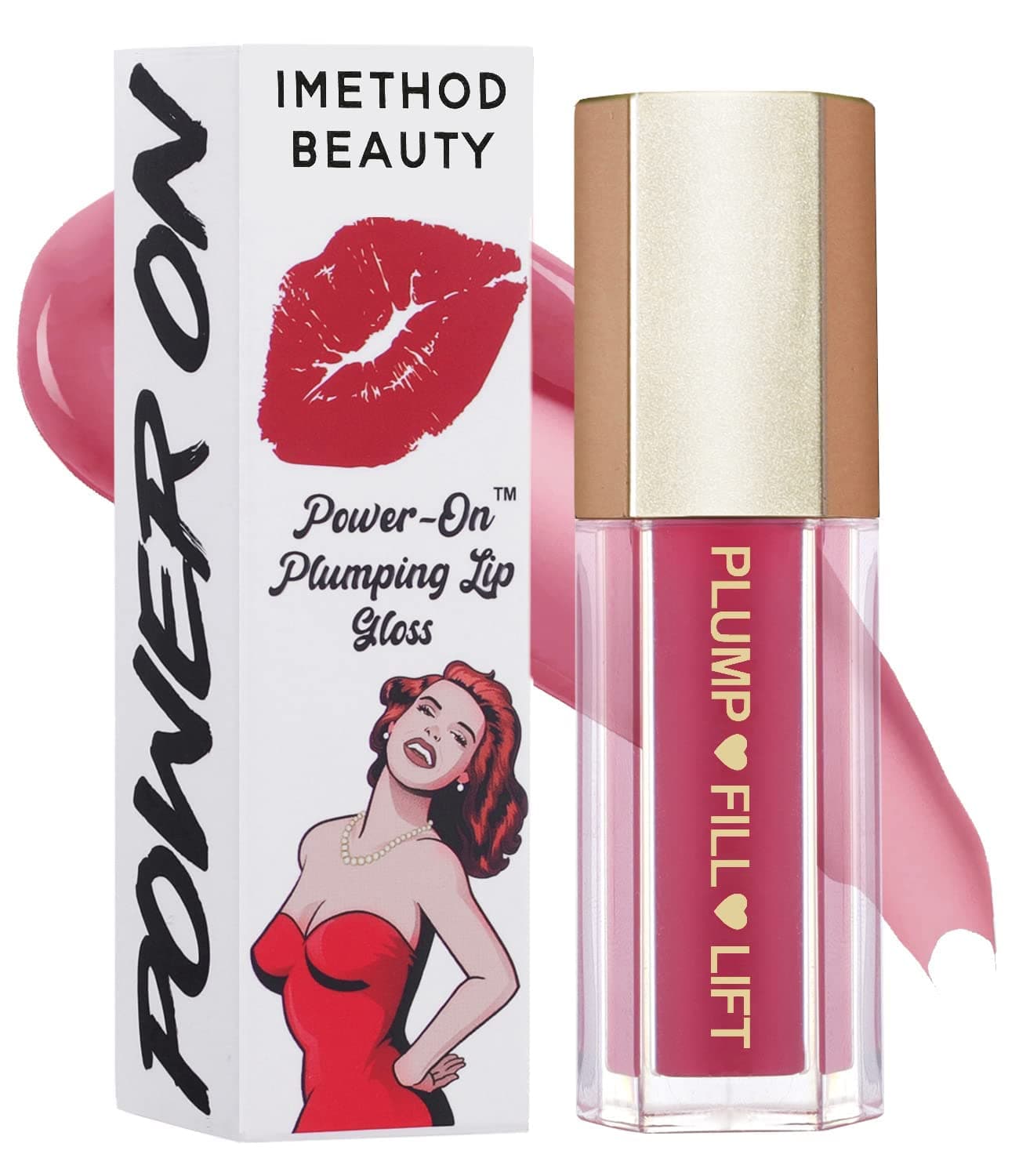 iMethod Lip Plumper Gloss Lipgloss - Plumping Lip Gloss, Lip Plump, Lip Plumping Lip Gloss for Bigger & Fuller Lips Sans Needles, Rose