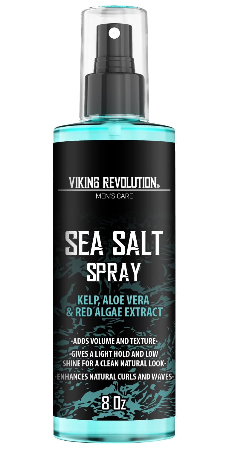 Viking Revolution Sea Salt Spray for Hair Men - Hair Texturizing Spray with Kelp, Aloe Vera & Red Algae Extract - Surf Spray to Add Volume and Texture - Sea Salt Spray for Men Beach Hair Spray - 8oz