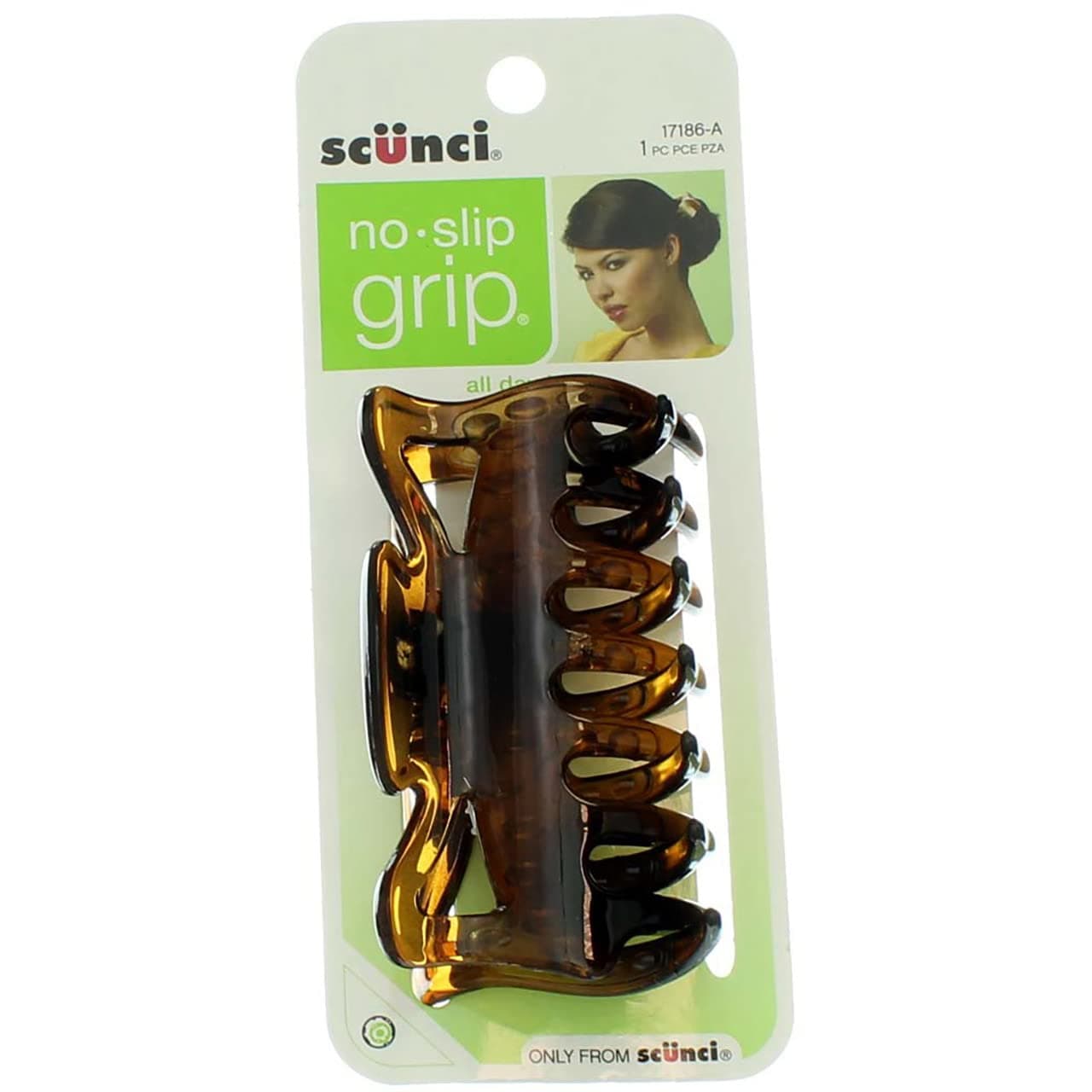 Scunci 1718603a048 Tortoise Shell No Slip Grip Jaw Clip