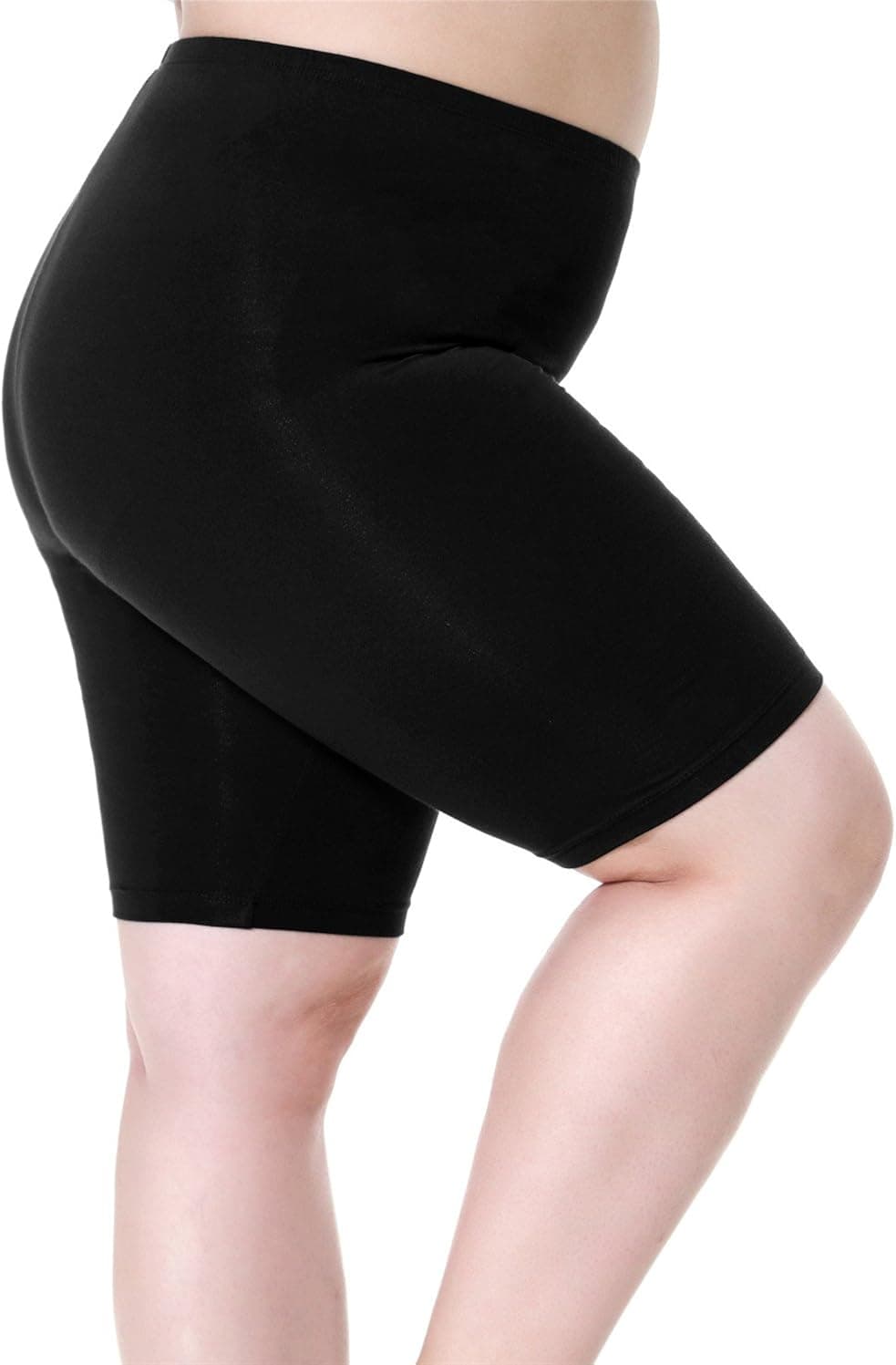 FASHIONBUY Womens Plus Size Legging Shorts Soft Cotton Stretch Under Dress Mid Thigh Shorts