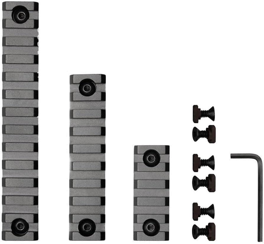 3 Packs Aluminum M-L-ok Rail,5 9 13 Slot Lightweight M-L-ok Picatinny Rail Section Accessories with 6 T-Nuts & 6 Screws & 1 Allen Wrench