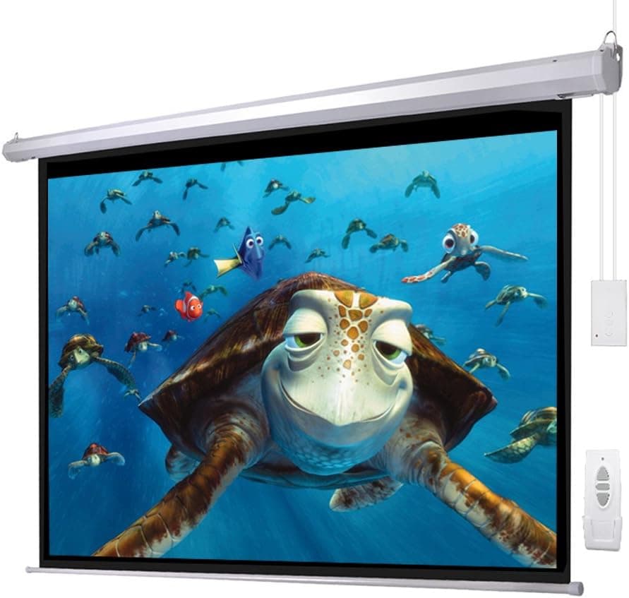 100" 4:3 Electric Screen Matte White Projector Projection RC Auto Remote Control US/110V