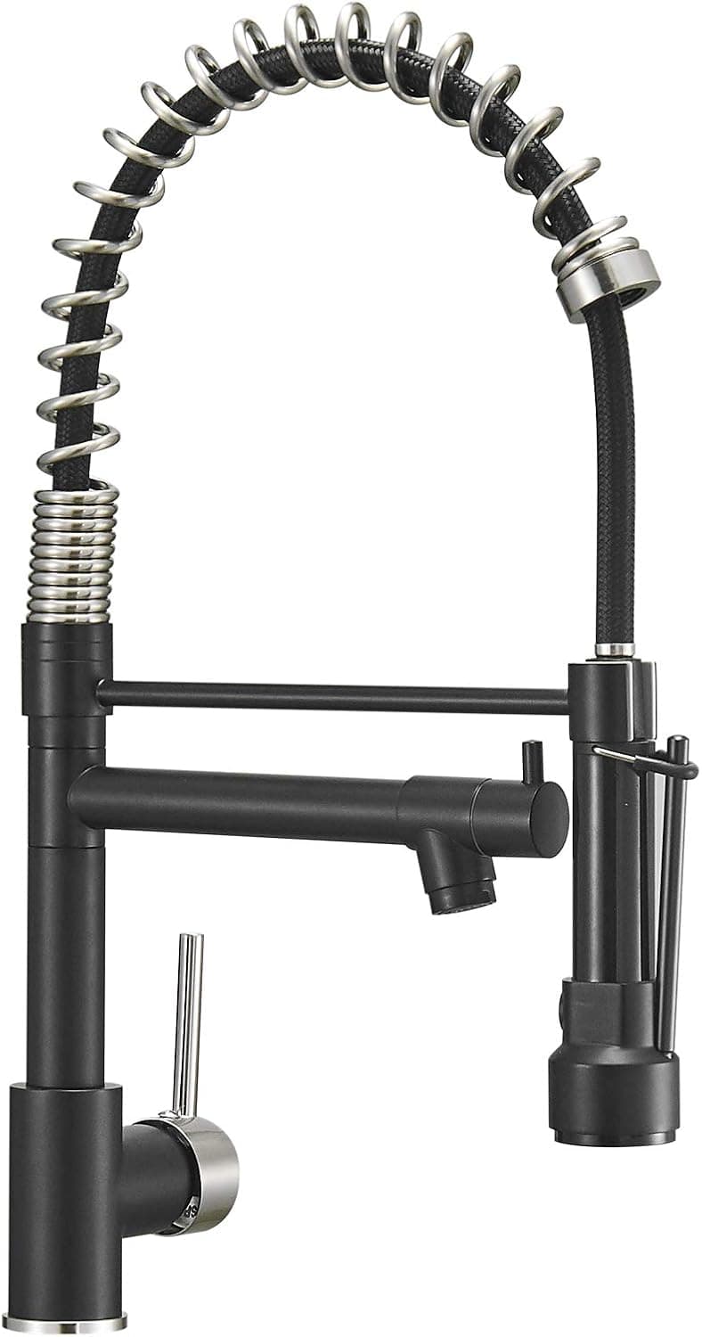 AIMADI Matte Black Kitchen Faucets with Pull Down Sprayer