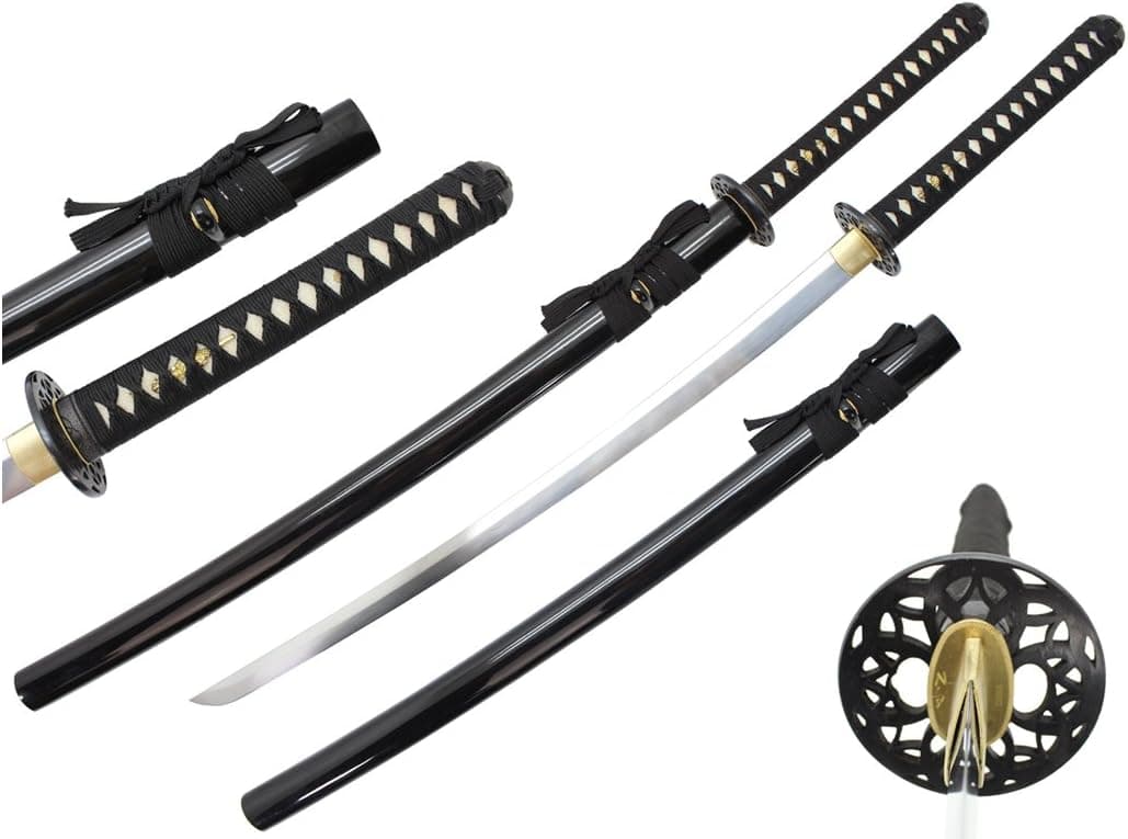 RYUJIN Hatamoto Series 41" Katana Hand Forged 65Mn Spring Steel Through Hardened Shinogi Zukuri No-Hi Blade w/Real Ray Skin Handle