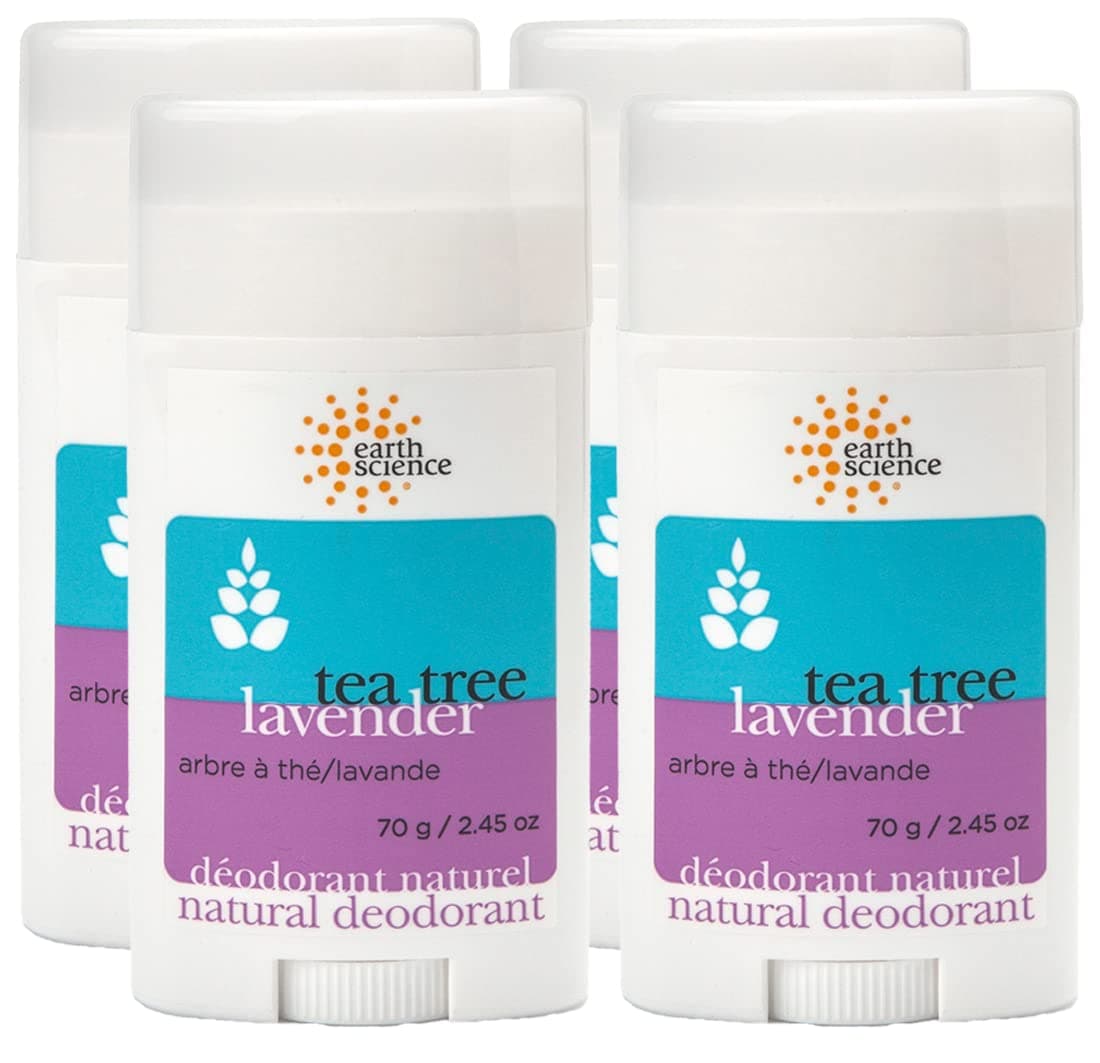 Earth Science Tea Tree/Lavender Deodorant, 2.45-Ounce Containers (Pack of 4)