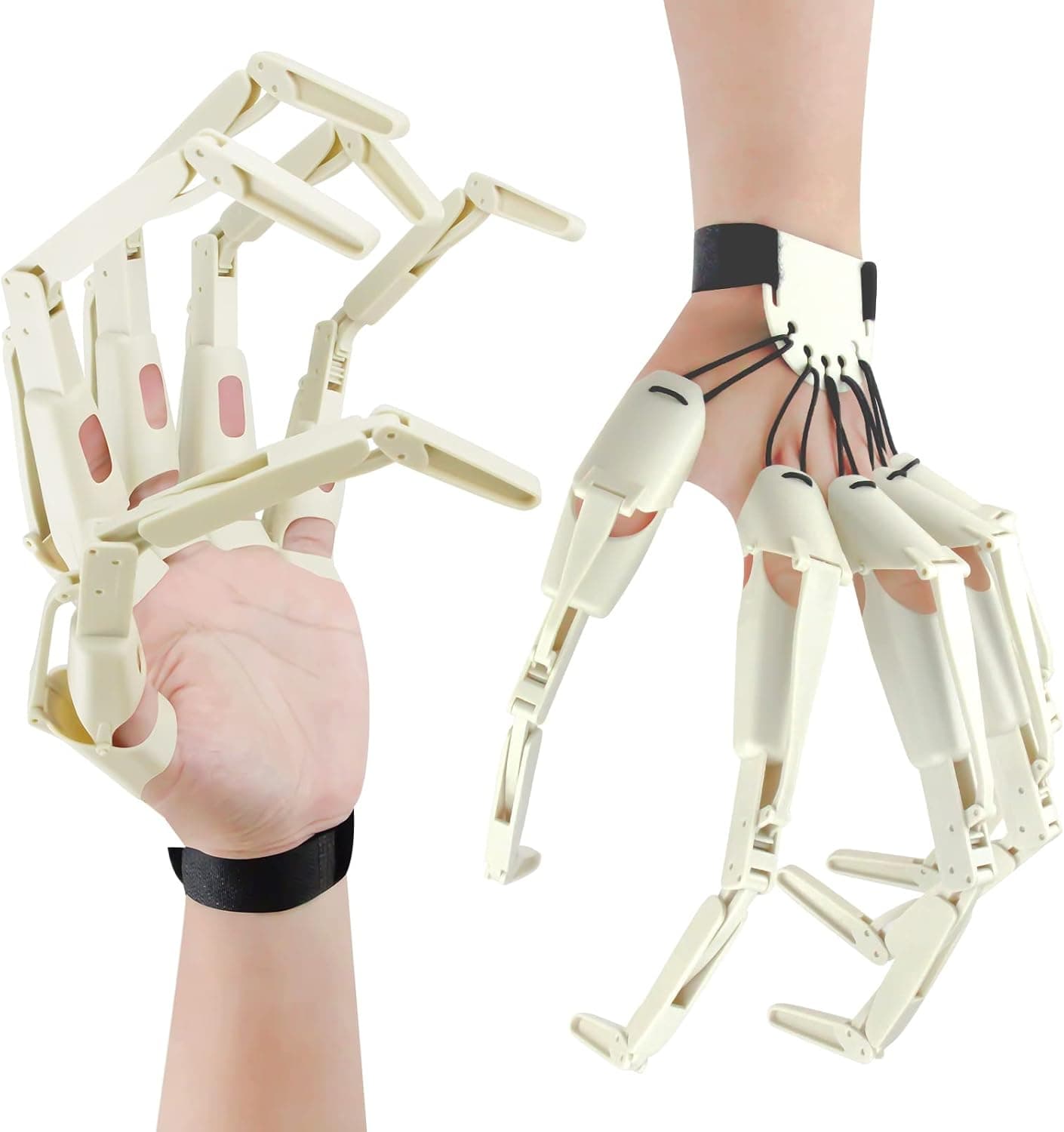 Articulated Finger Extensions,Halloween Articulated Fingers 3D Printed,As Flexible as Your Own Fingers,The Best Halloween Gear (Left+Right, White)