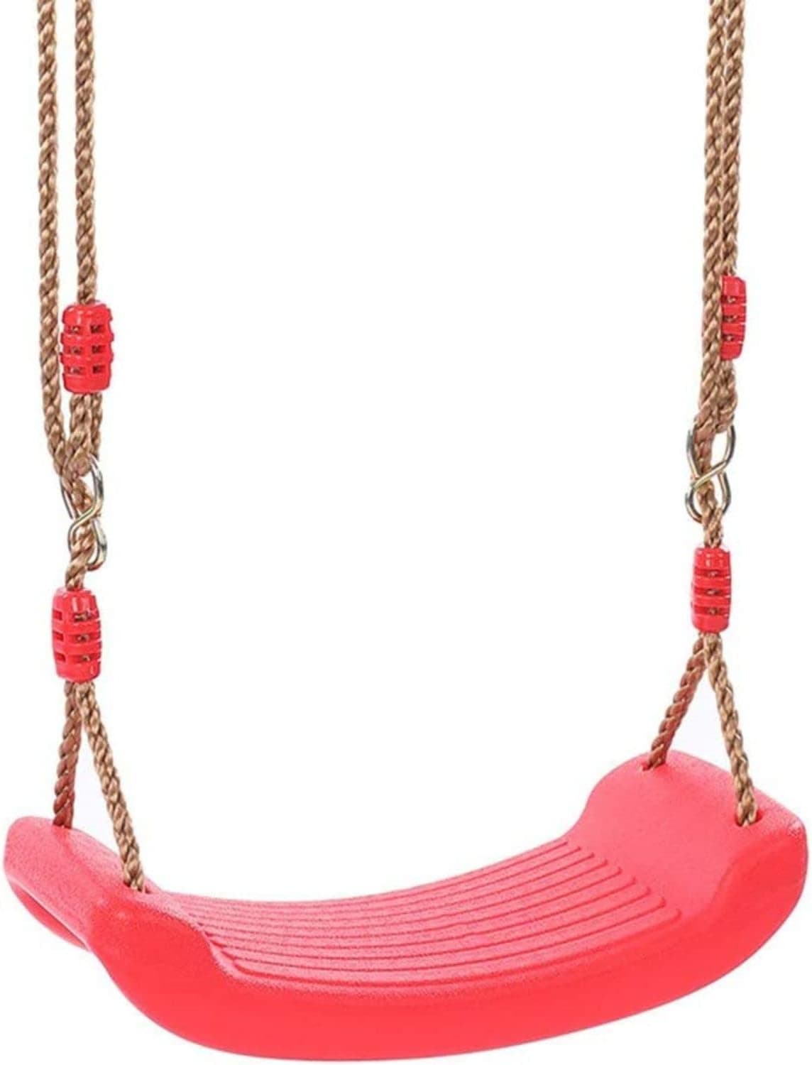 TENDU Red-Hard Plastic Swing Seat for Little Tikes Children with Anti-Rust Chains Thermoplastic Coated Comfortable Swingset for Rope/Tree Swing Suitable for Outdoor & Indoor, Playground, Jungle & Gym