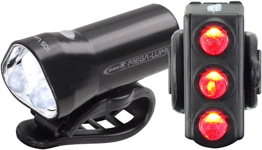 RavX Mega Lumi 3 Front and Rear Light Combo