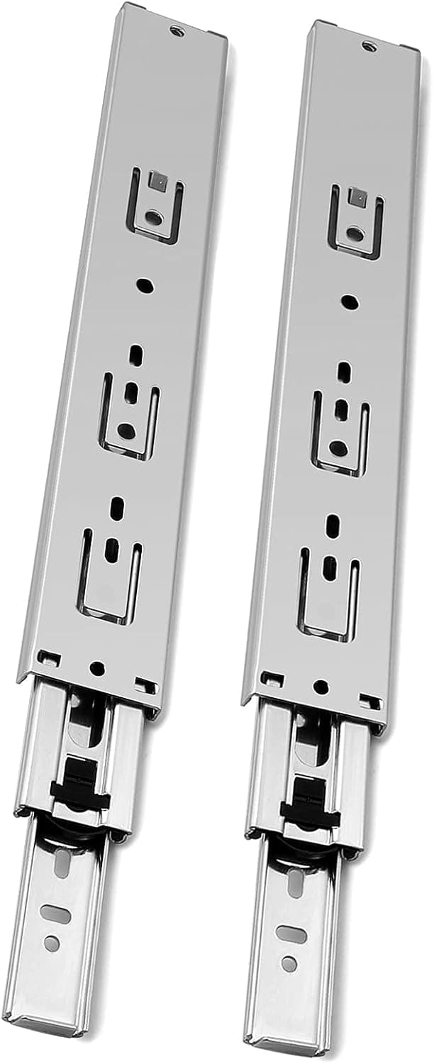 Gobrico Drawer Slides Furniture Hardware 20-inch 100 lb. Hydraulic Soft Close Full Extension Ball Bearing Runners 3Folds 2Pair