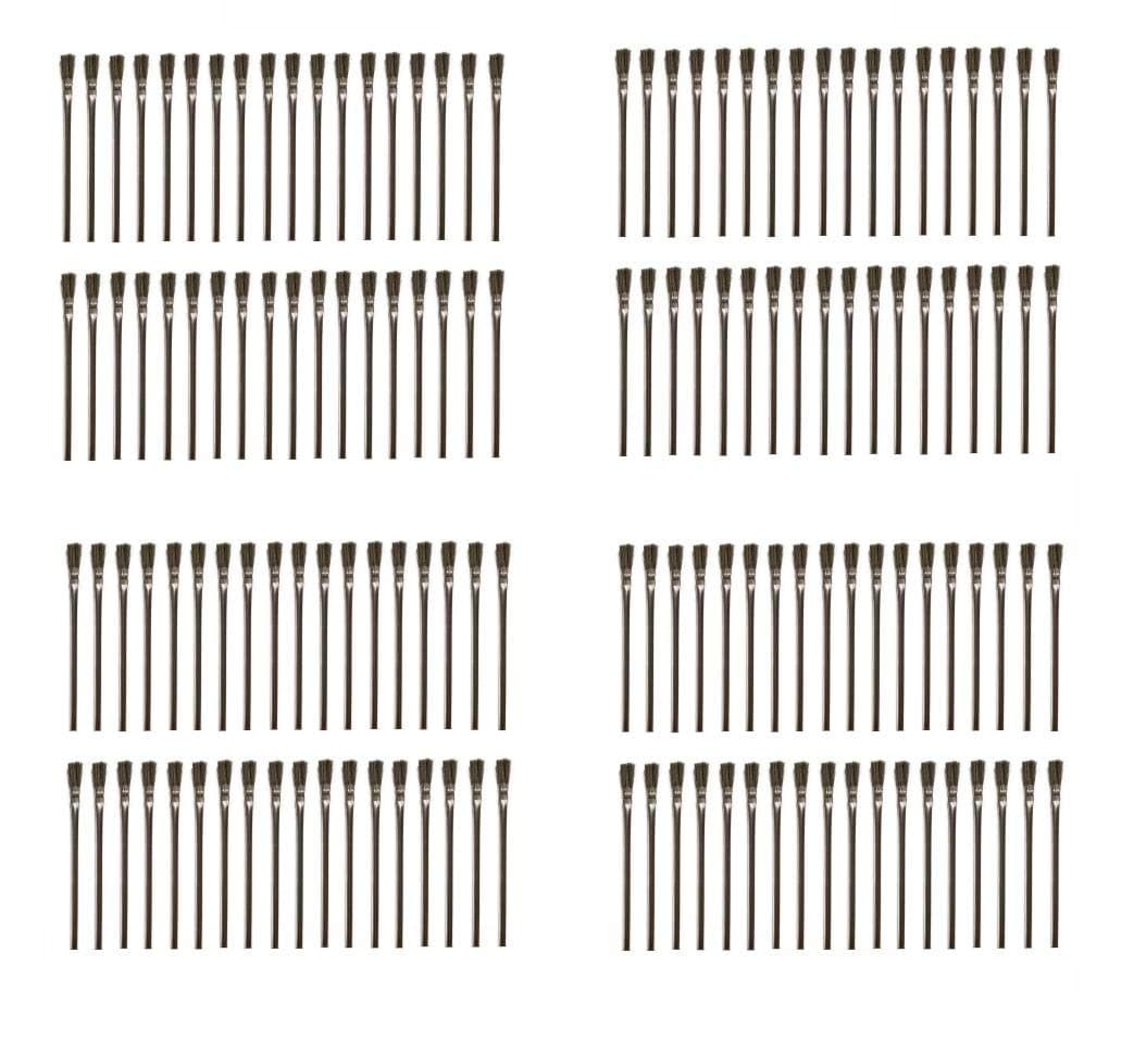 144pcs - 1/2" Flexible Horsehair Bristle Tin/Metal Tubular Ferrule Handle Acid/Flux Brushes for Home/School/Shop/Garage