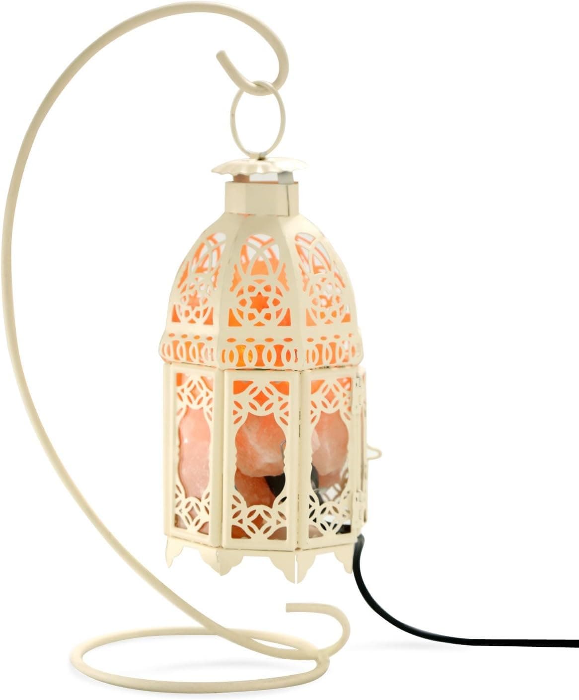 Himalayan Salt Lamp,Himalayan Pink Salt lamp with Adjustable Brightness,Classical Iron Candlestick Design.Great Night Light Kitchen Bedside Hallway Bathroom Vanity Decorative Lighting