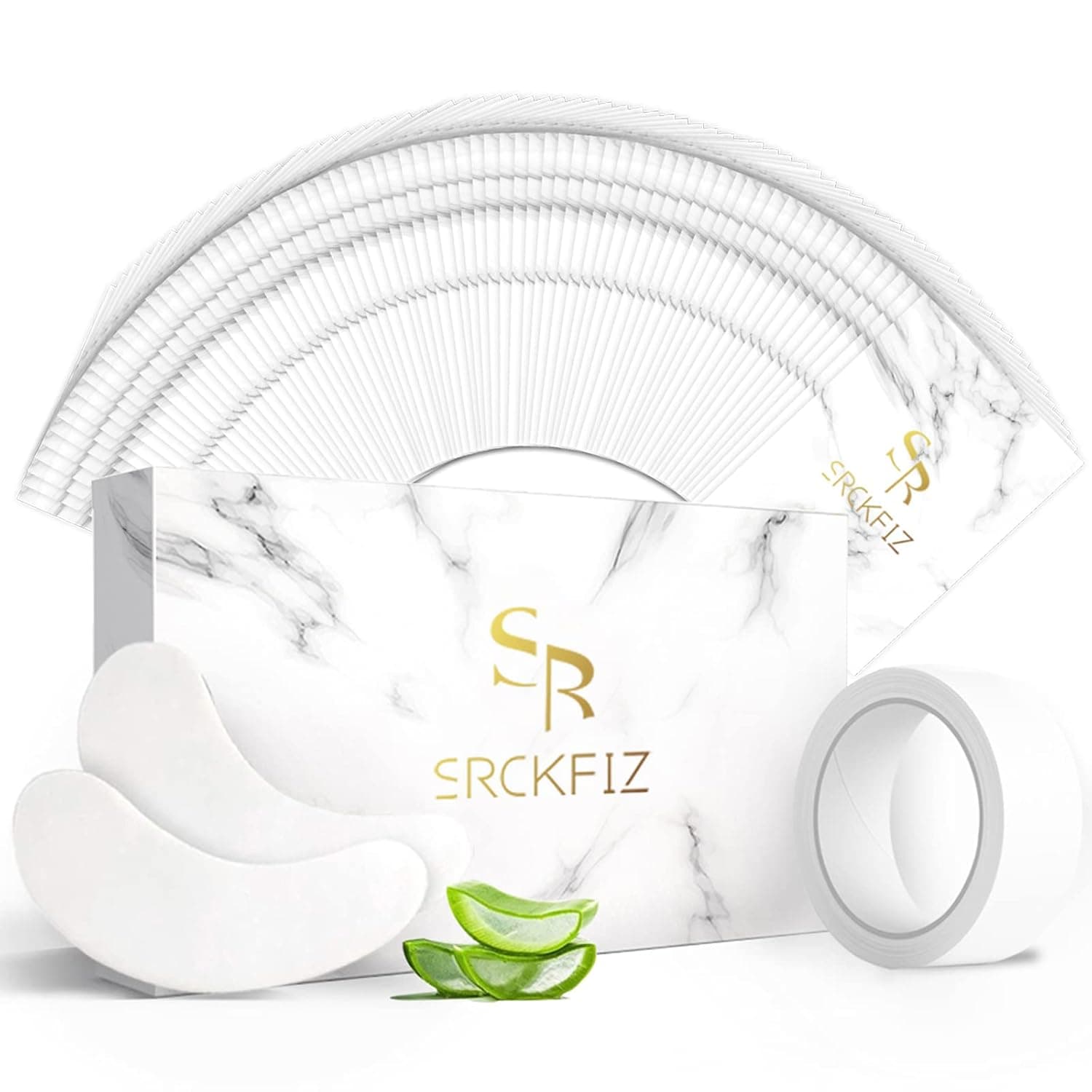 SRCKFIZ 100 Pairs Eye Gel Pads for Lash Extensions Hydrogel Under Eye Patches Eye Pads for Eyelash Extensions Supplies Lint Free Eyelash Pads