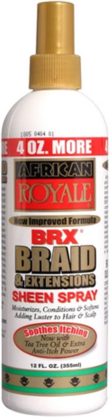 African Royale BRX Braid and Extensions Sheen Spray, 12 oz (Pack of 6)