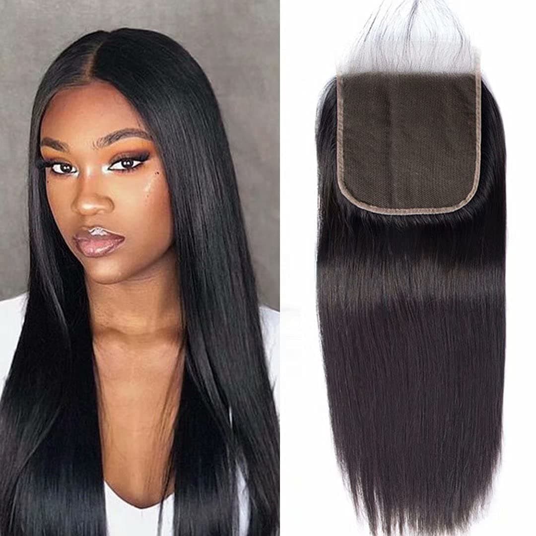 PERISMODA 13X4/13X6HD Straight Lace Front Wigs Human Hair 24-32 Inch (20 Inch, 5x5 HD Lace Closure Black Color)