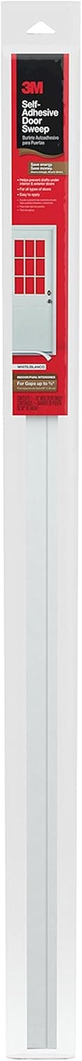 3M DS-W10 Self-Adhesive Door Sweep, White