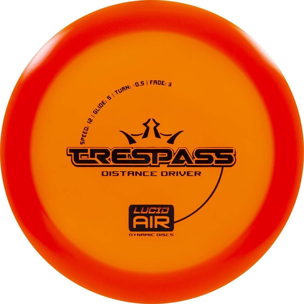 Dynamic Discs Lucid Air Trespass Disc Golf Driver | Frisbee Golf Disc | Maximum Distance Driver | Stamp Colors Will Vary (Orange)