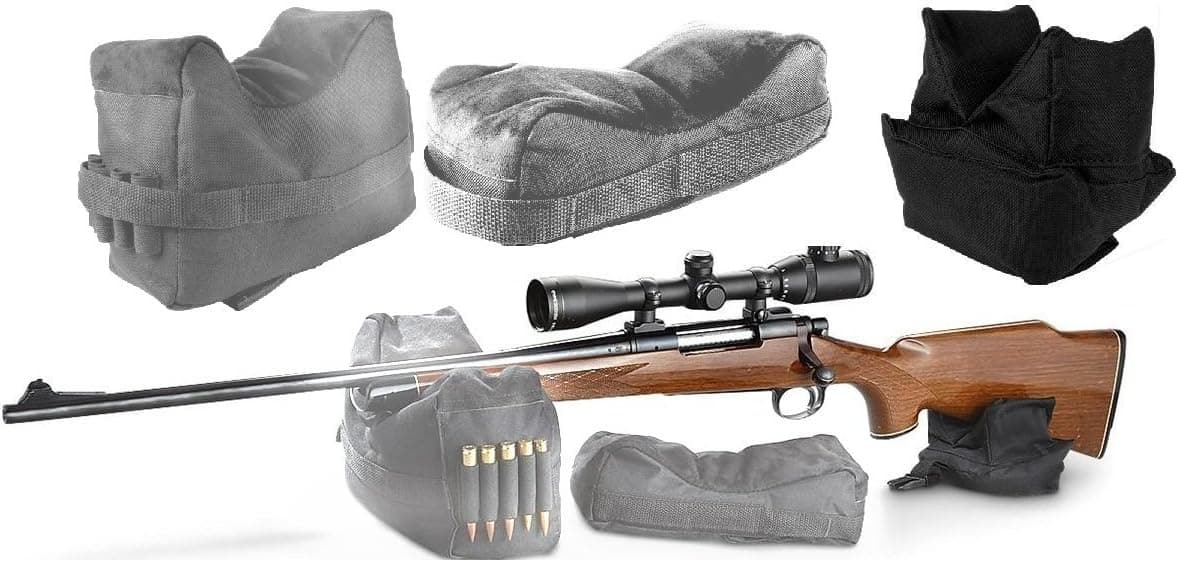 Ultimate Arms Gear Stealth Black QD Universal Pro Series Rear 1 Piece Shooting Rifle Shotgun Bolt Action & Muzzle Loader Steady Shooter Support Bench Hand Arm Rest Bag Range