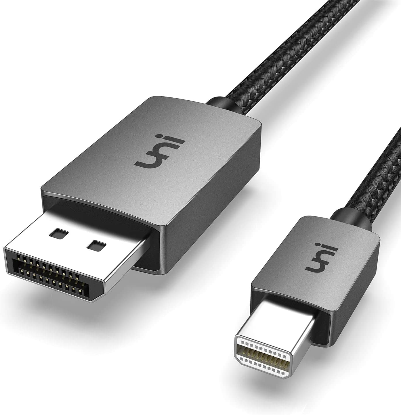 uni 4K Mini DisplayPort to DisplayPort Cable 6ft (4K@60Hz, 2K@144Hz), Bi-Directional Mini DP to DP Cable, Sturdy Aluminum Thunderbolt to Display Port Compatible with iMac, MacBook Air/Pro, Surface Pro