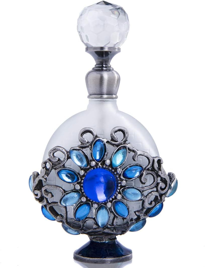 YU FENG Vintage Glass Perfume Bottles Empty Refillable Decorative Crystal Bottle for Lotion Toner Essential Oils
