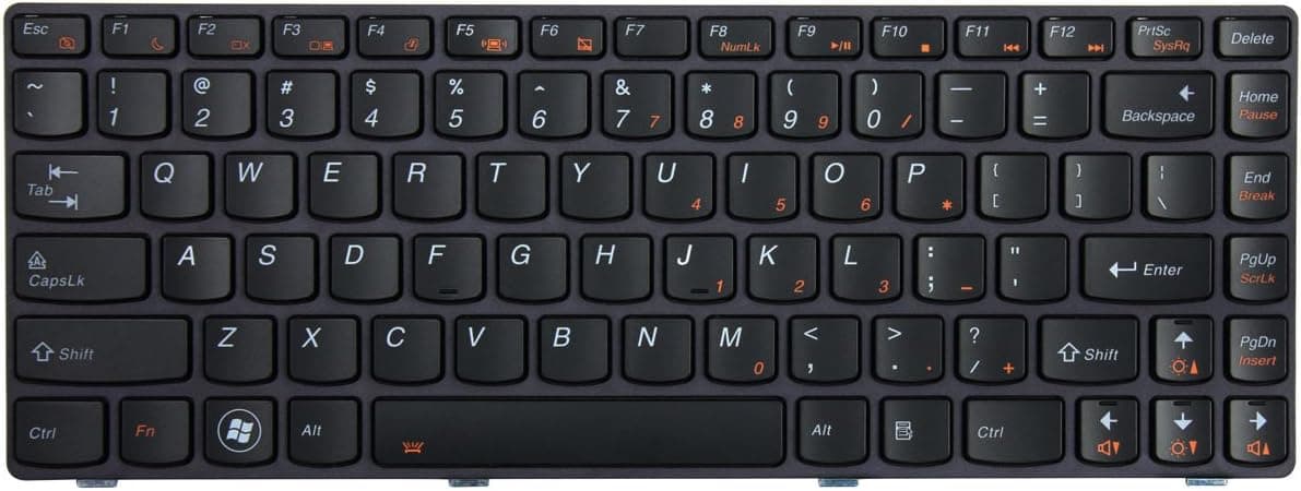 Replacement Keyboard for Lenovo Ideapad Y480 Y480N Y480M Y480A Y480P Laptop Black with Frame Backlight