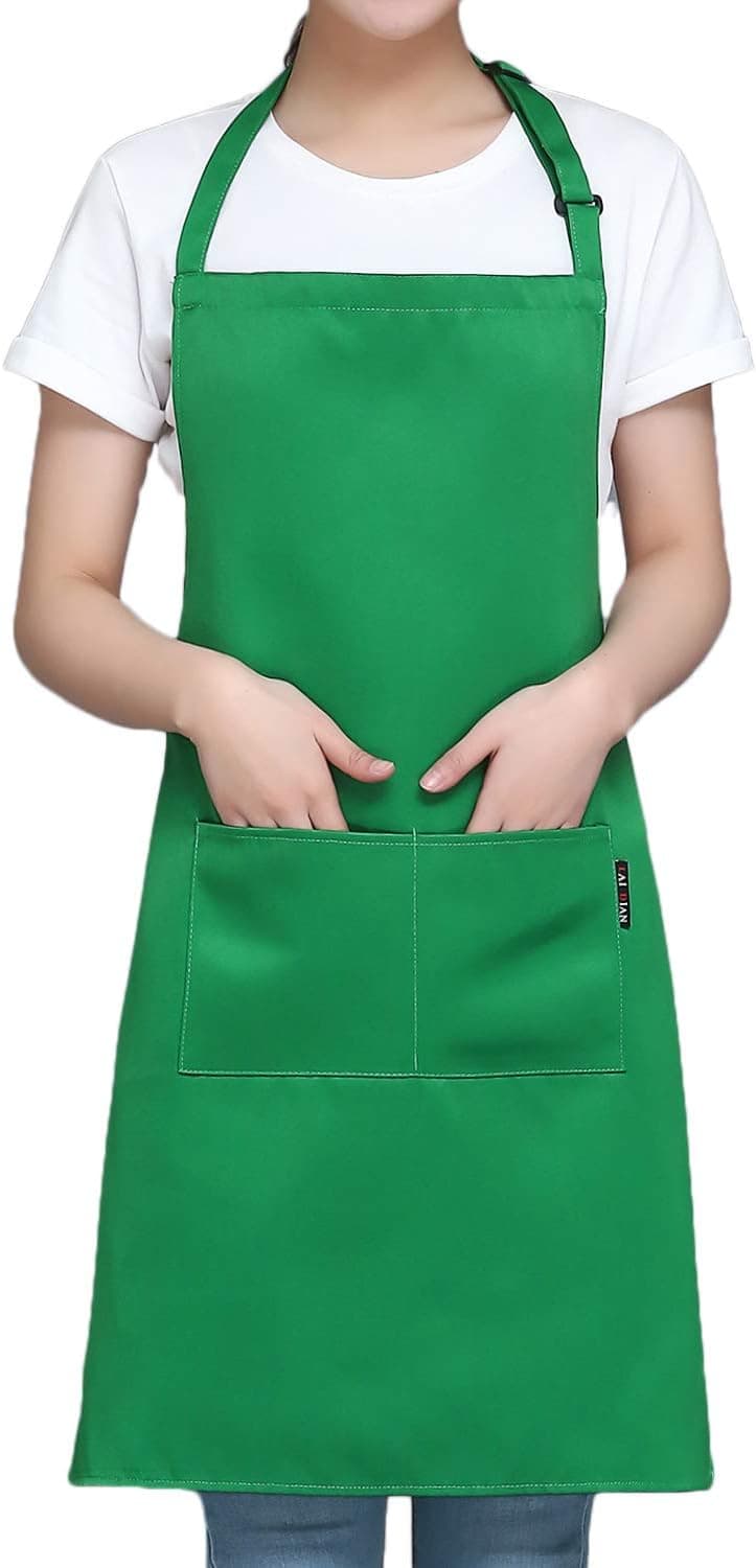 Two Pockets Adjustable Bib Apron Kitchen Apron Cooking Kitchen Aprons
