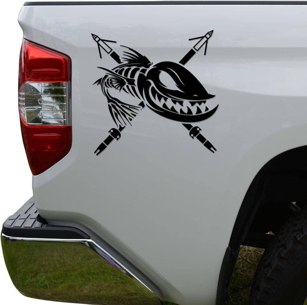 Rosie Decals Bowfishing Spears Die Cut Vinyl Decal Sticker for Car Truck Motorcycle Window Bumper Wall Decor Size- [6 inch/15 cm] Wide Color- Gloss White
