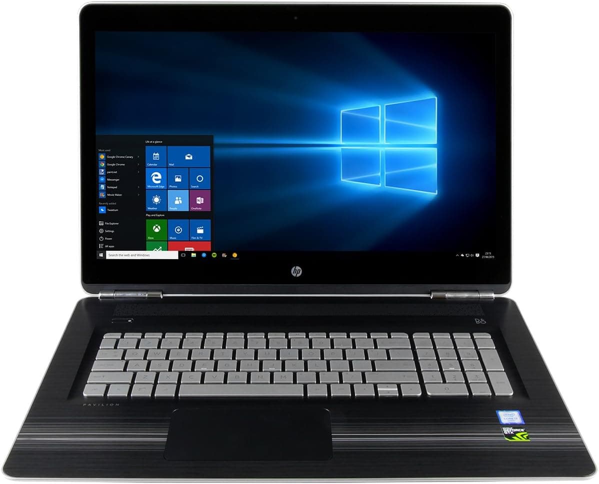 CUK HP Pavilion 17 Touch Gaming Notebook (i7-7700HQ, 16GB DDR4 RAM, 1TB SSHD, NVIDIA GTX 1050 4GB, 17.3" Full HD Touchscreen, Windows 10) Best Laptop for Media Students Photographers Photoshop