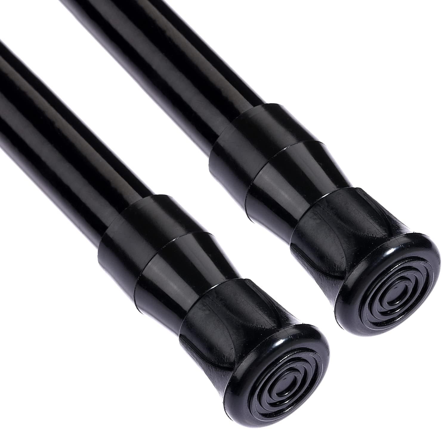 XIJINGYEFU Multi Color Series：2PCS Black Tension Curtain Rod Adjustable 16 to 28 Inch Multifunctional Expandable Spring Tension Rod Shower Curtain Rod short Curtain Rods No Drilling