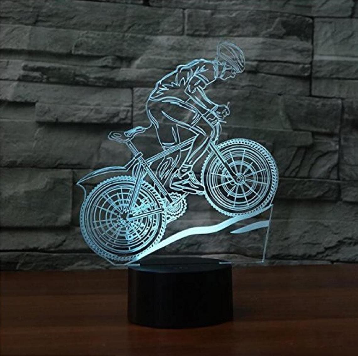 FXUS 3D Mountain Bike Night Light Touch Switch 7 Color Change LED Table Desk Lamp Home Decoration Toy Birthday Xmas Kid Children Gift