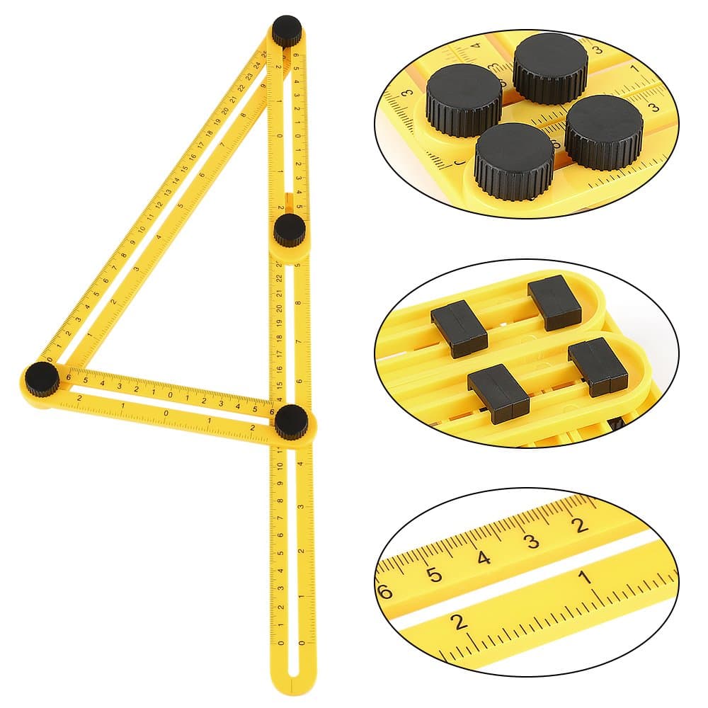 Angle Ruler, ACRUI Multi-Angle Measuring Ruler,Angle Ruler Measures All Angles and Forms Angle Measurement Tool for Handymen Builders Craftsmen