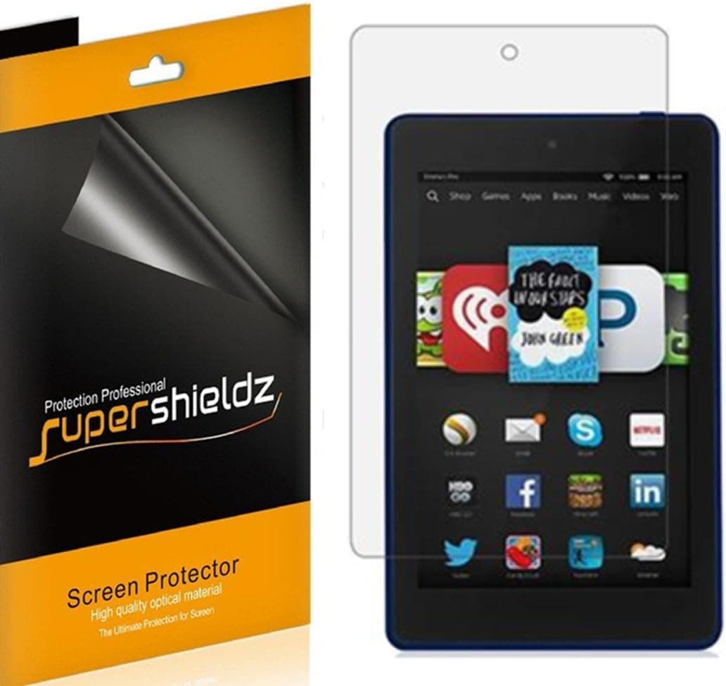 (3 Pack) Supershieldz Designed for Fire HD 6 and Kids Edition 6 inch Screen Protector, High Definition Clear Shield (PET)