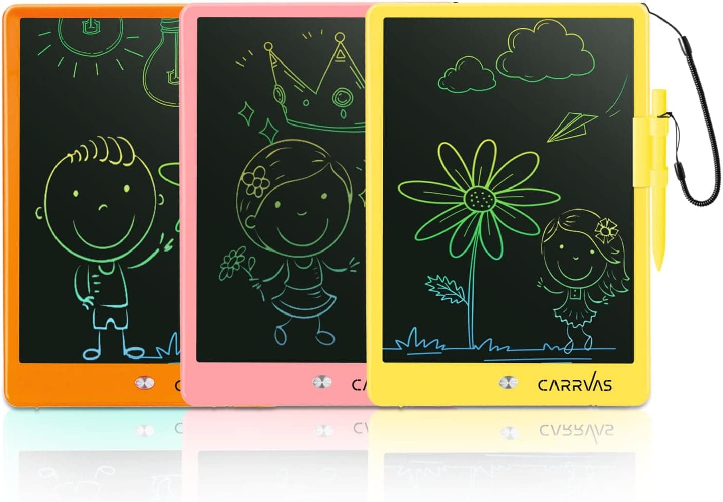 CARRVAS LCD Writing Tablet Doodle Board, 10inch Colorful Drawing Tablet Writing Pad, Girls Gifts Toys for 3 4 5 6 7 8 Year Old Girls Boys
