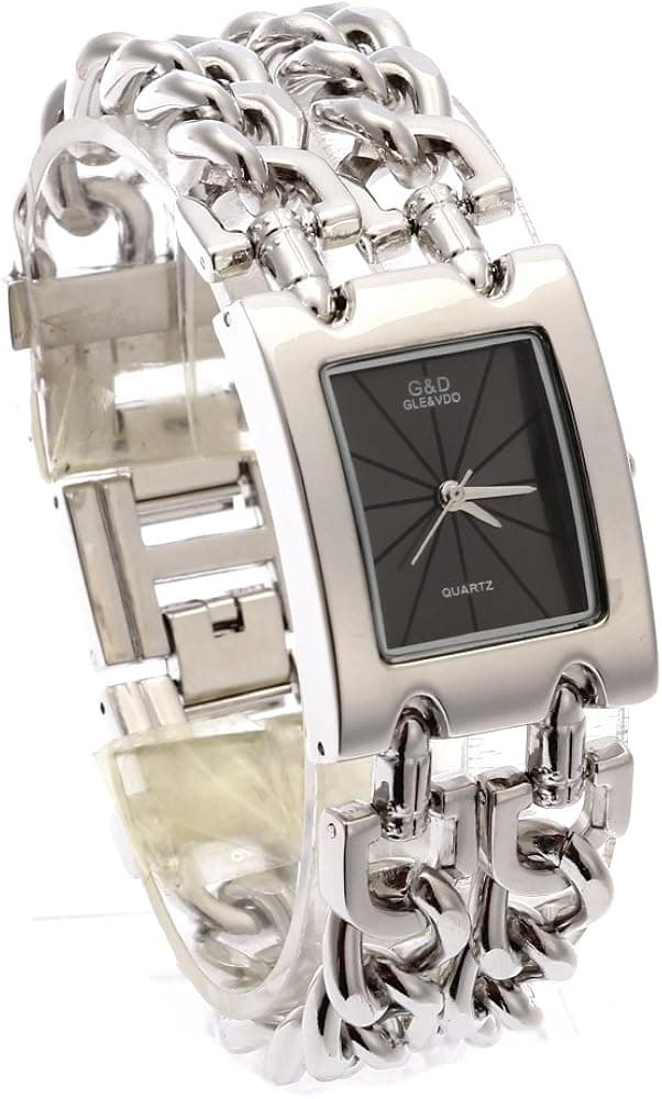 G&D Women's Silver-Tone Stainless Steel Bracelet Quartz Analog Wrist Watches