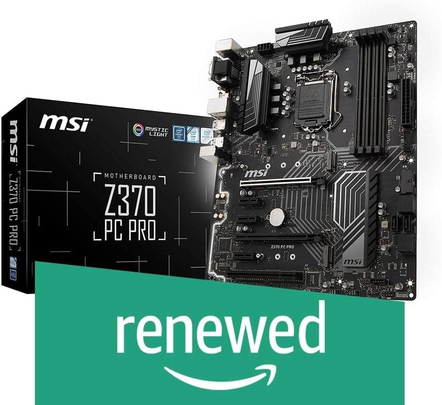 MSI Pro Series Intel Coffee Lake LGA 1151 VR Ready 64GB DDR4 CFX ATX Motherboard (Z370 PC PRO) (Renewed)