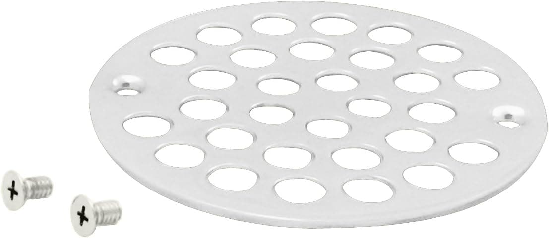 Westbrass 4" O.D. Sold Brass Shower Strainer Cover, Powder Coat White, D3192-50