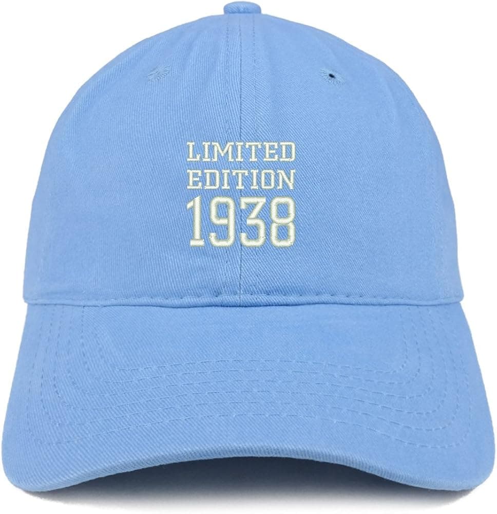 Trendy Apparel Shop Limited Edition 1938 Embroidered Birthday Gift Brushed Cotton Cap