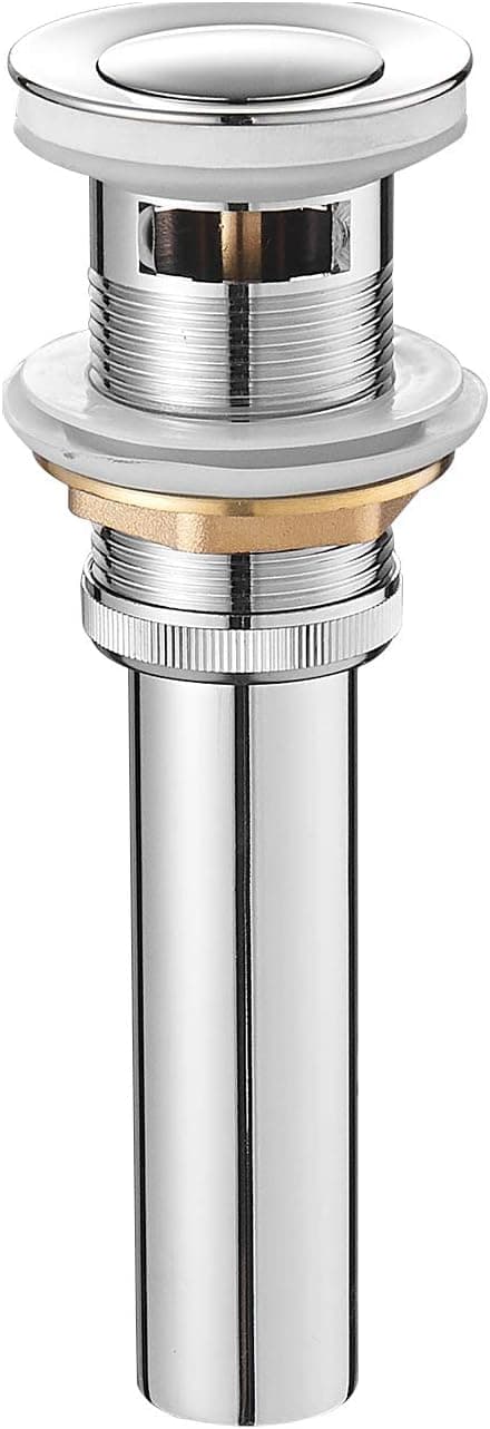 BWE Bathroom Faucet Vessel Sink Pop Up Drain Stopper with Overflow Chrome Vessel Sink Drain Fits Standard Bathroom Sink Hole 1-5/8" to 1-3/4"