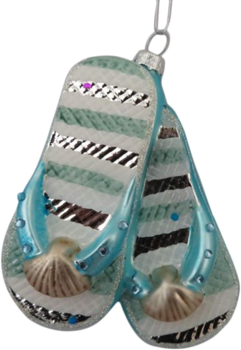 Fancy That Glass Embellished Flip Flop Sandals Ornament XMS96551-GDB 4.25 Inches
