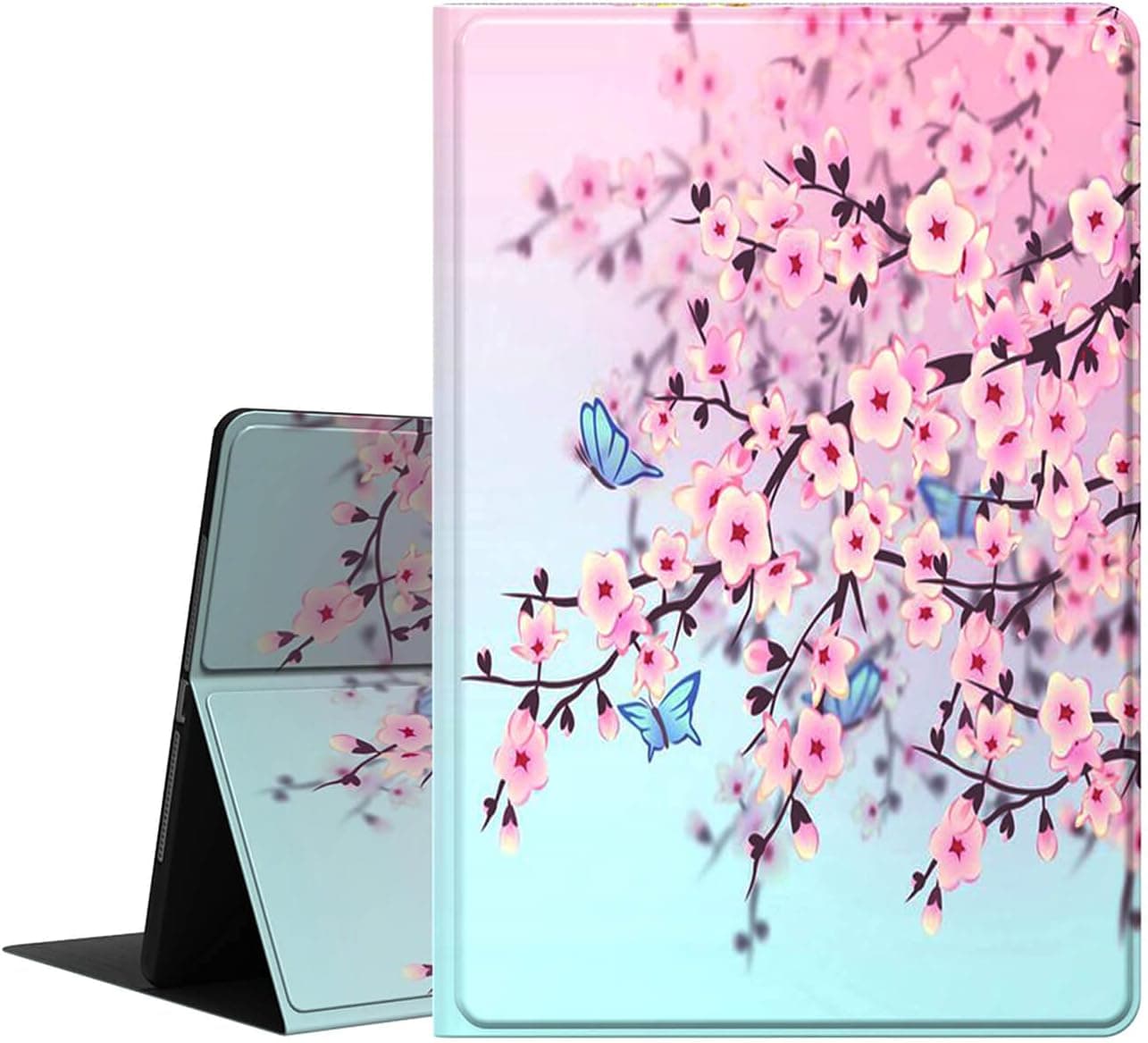 USTY Galaxy Tab A8 10.5 Case, Slim Folio Stand Premium PU Leather Smart Auto Wake Sleep Soft Back Cover for Samsung Galaxy Tab A8 10.5 Inch Tablet 2022 Model SM-X200/X205/X207, Cherry Blossom