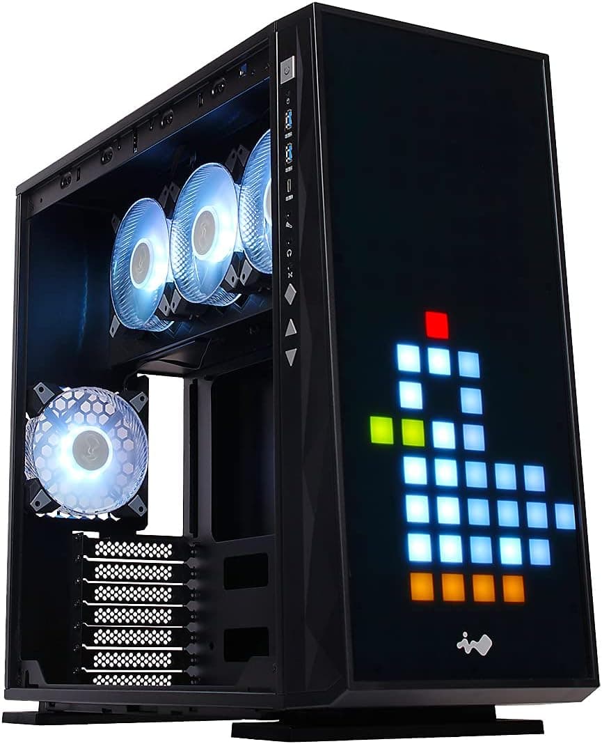 IN WIN 309GE (IW-CS-309GE-BLK) EATX/EEB Mid Tower with 4 ARGB Fan, Black