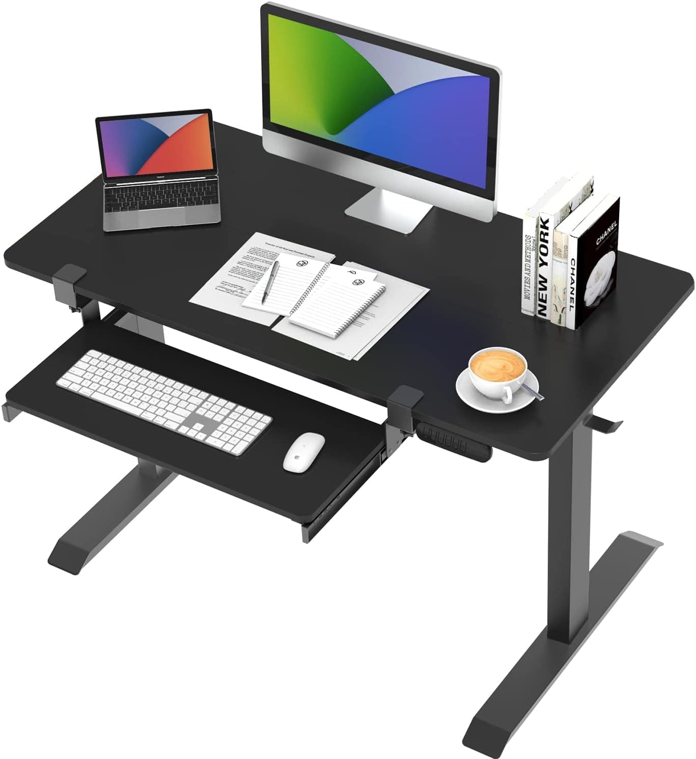 Subhtoh Electric Standing Computer Desk Frame for Home Office Table Leg, Adjustable Height Stand Up Desk Base with Memory Controller,Sit Stand Desk Leg,Smart Gaming Desk DIY Workstations Silver Black