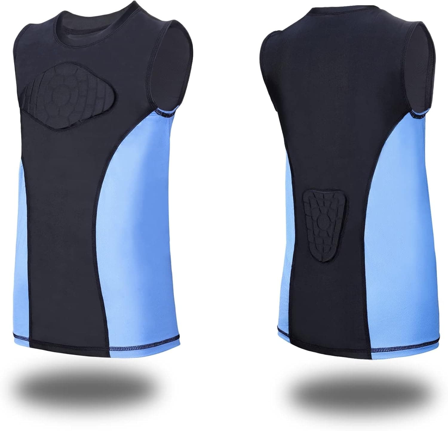 TIAXU TIAXU Kids Youth Padded Compression Shirt - Protective Vest Chest Back Heart Guard Protector Football Baseball Hockey